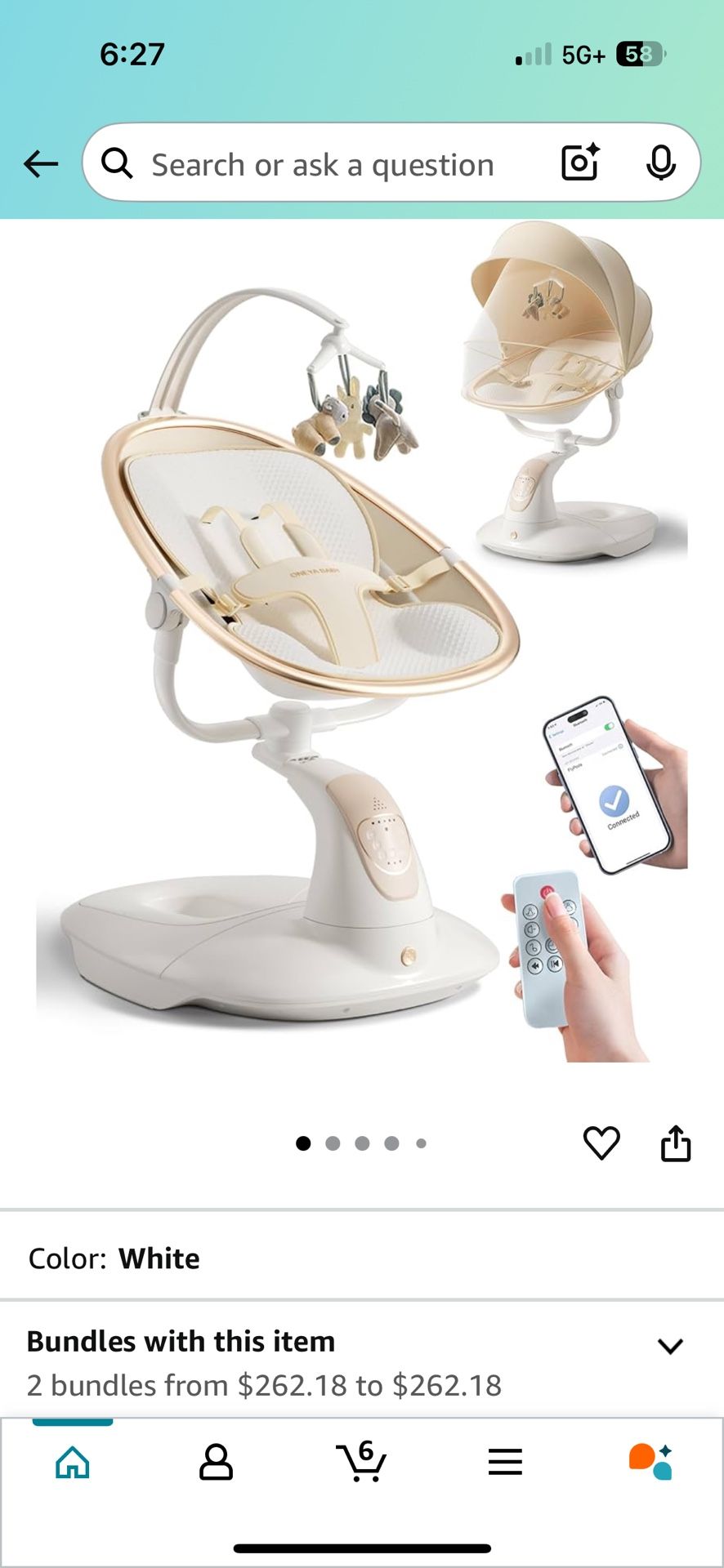 14) Baby Swing for Infants to Toddler, Electric Baby Swing with Sturdy