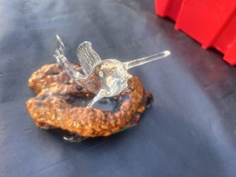 Krystal Swordfish On Burl Walnut Reid