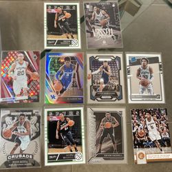 10 card NBA basketball Spurs Victor Wembanyama Devin Vassell De’aaron Fox red white blue Prizm  rc Prizm Select Hoops etc All cards are In good condit
