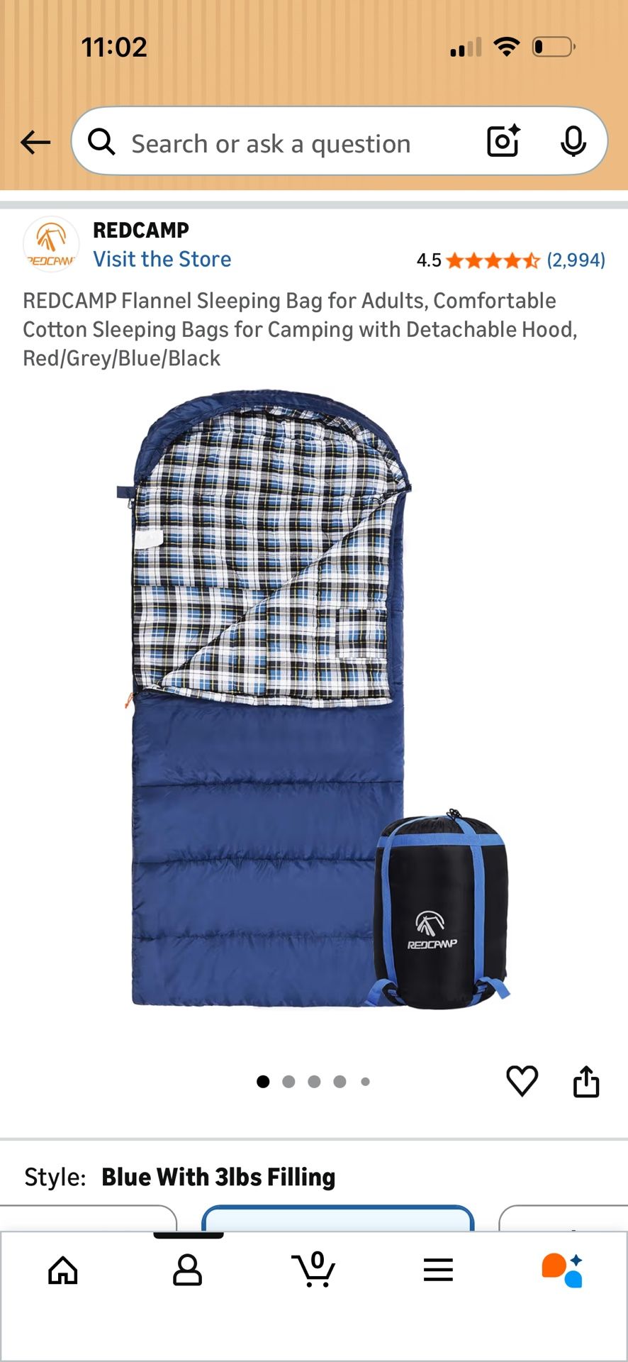 Redcamp Sleeping Bag - Blue 3lbs