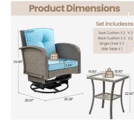 3 PCS patio furniture set