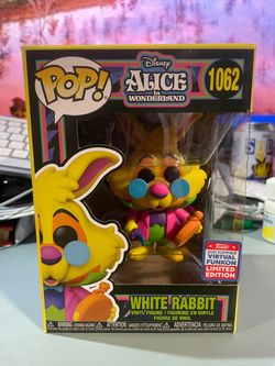 Funko Pop Disney Alice In Wonderland Black Light White Rabbit #1062 Virtual Funkon Limited Edition