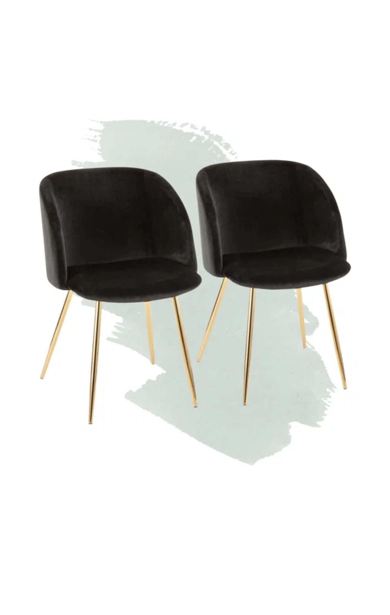6 Modern Velvet Dining Chairs – Black & Gold