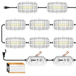 RIUVAO 100ft LED Construction String Lights,Super Bright 300W 30000LM Waterproof IP67 Led String Work Lights, Construction Temporary Lights (Upgrad 10