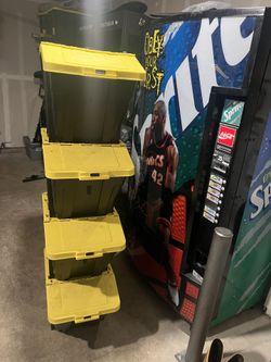 5 Black Yellow Storage Bins 
