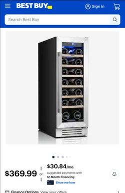 Yeego - 12 Inch Wine Fridge, 18 Bottle Wine Cooler