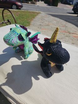 Ty Beanie Boo Dragon Plush Stuffed Animals – Set of 2