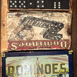 Vintage Set Of 3 Double Nine dominoes 