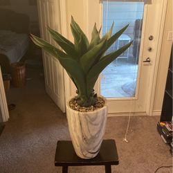 Fake Plant , Pretty Large With Marble Holder