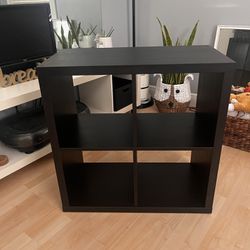 IKEA Kallax Black Brown 4 Cube Storage System Bookcase