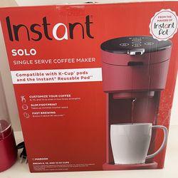 Instant Solo Coffee Maker – K-Cup Compatible + Reusable Pod