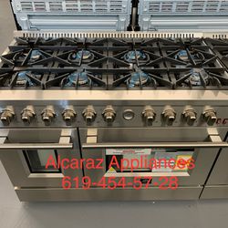  FORNO-48 in. 5.5 cu. ft. Double Oven Gas Range with 8 Italian Burners in Stainless Steel $3,599
