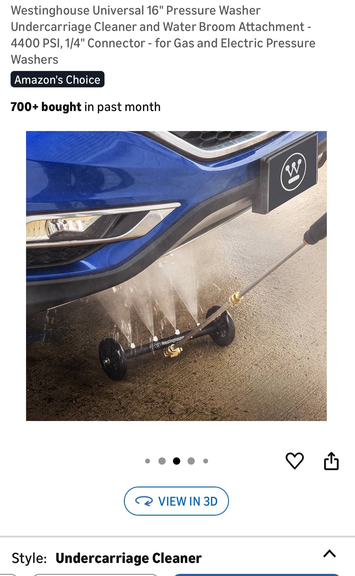 Westinghouse Universal Pressure Washer Undercarriage Cleaner and Water Broom