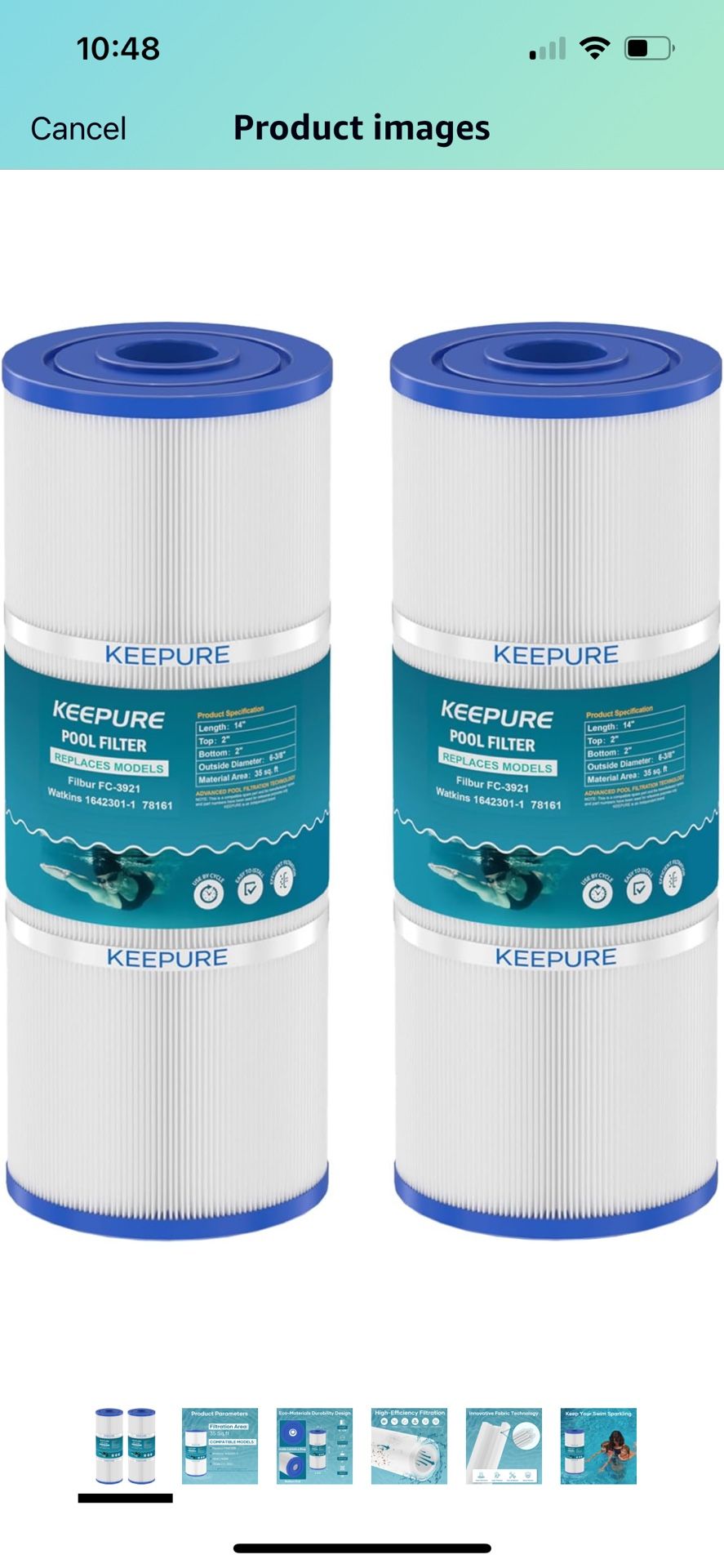PWK35B Hot Tub Filter Replacement for Hot Springs Limelight Series Spa Filters, Watkins