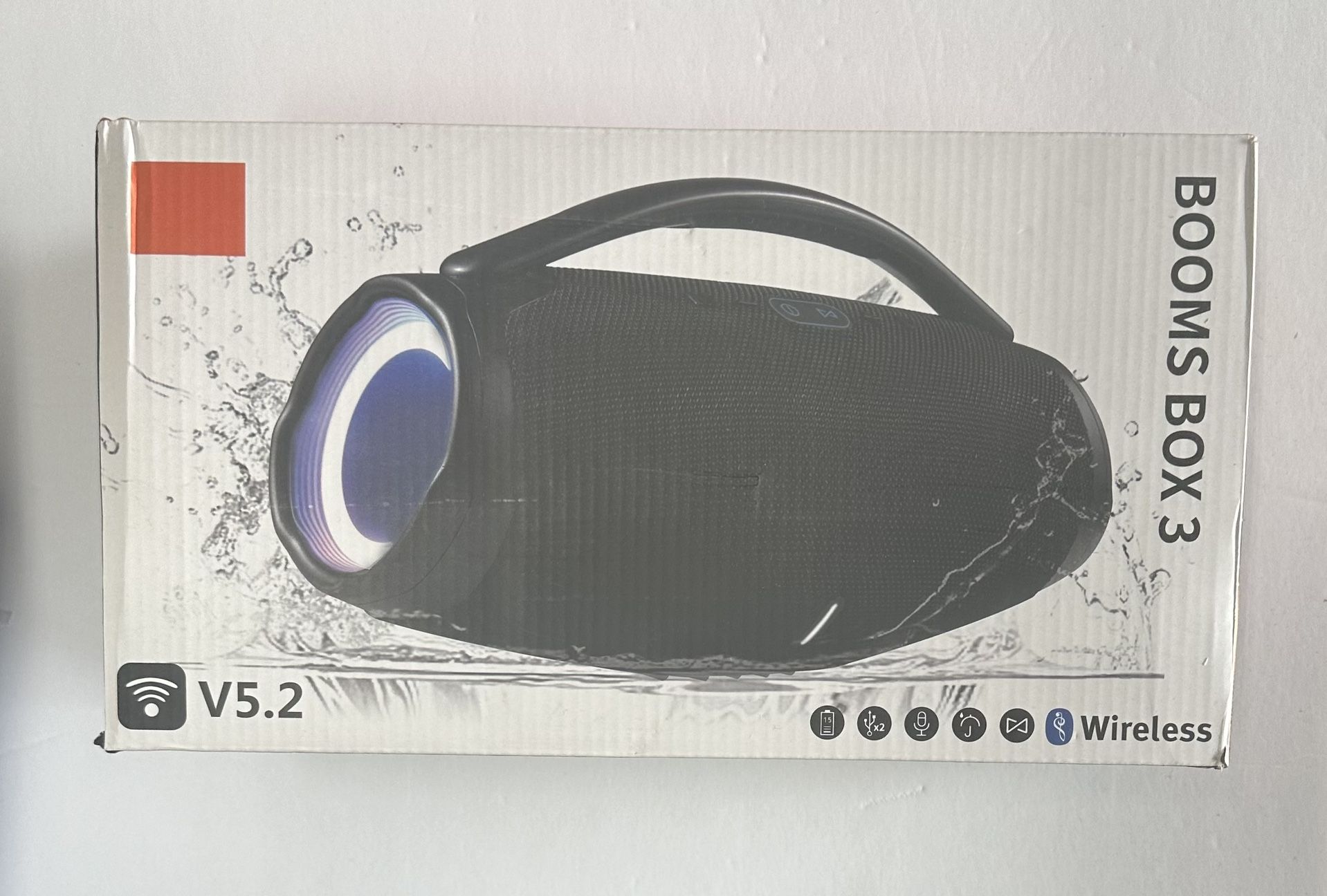 BOOMS BOX 3 Wireless Bluetooth Speaker V5.2 Portable Partyboost Loudspeaker NIB