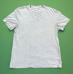 James Perse Gray V-Neck T-Shirt Men’s Medium Made in USA 100% Cotton