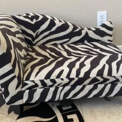 Zebra Print Dog Bed Chaise Lounge Couch