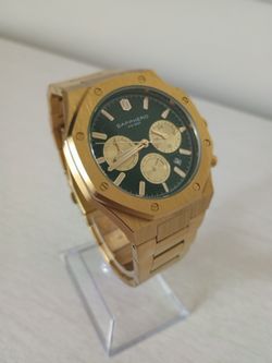 Brand New Green & Gold Chronograph Watch