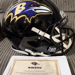 AUTHENTIC RAVENS ISSUED FULL SIZE HELMET SIGNED AUTOGRAPHED MARK ANDREWS 89
