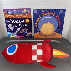 Kids Plush Rocket Ship With Books 