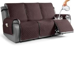 Recliner Sofa Slipcover Couch Covers for 3 Cushion Couch, Pet Sofa Cover for 3 Seat Recliner Sofa, Washable Reclining Sofa Cover Furniture Protector w