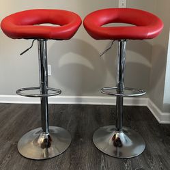 Red Adjustable Bar Counter Chairs