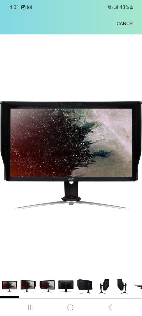 Acer Nitro XV273K Pbmiipphzx 27" UHD 3840 x 2160 IPS AMD Radeon FreeSync and NVIDIA G-SYNC Compatible Monitor, DisplayHDR400, Quantum Dot, 144Hz, 1ms,