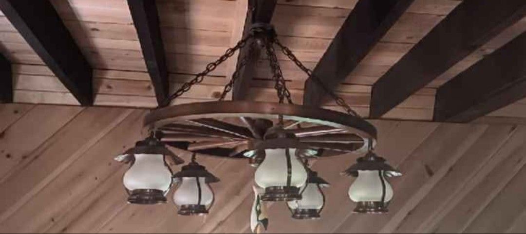Wagon Wheel Ceiling Light