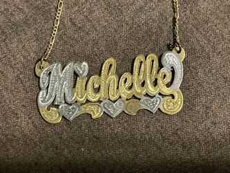 Michelle Name In 14k Gold Filled With Necklace 24”