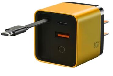 3 in 1 GaN Charger, Scalable 80w Max Fast Charger Module,Retractable Phonecharger Wall Plug