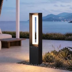 31.5" Bollard Light AC 100-240V, Modern Commercial Pathway Lighting IP65, 3000K LED Driveway Lamp