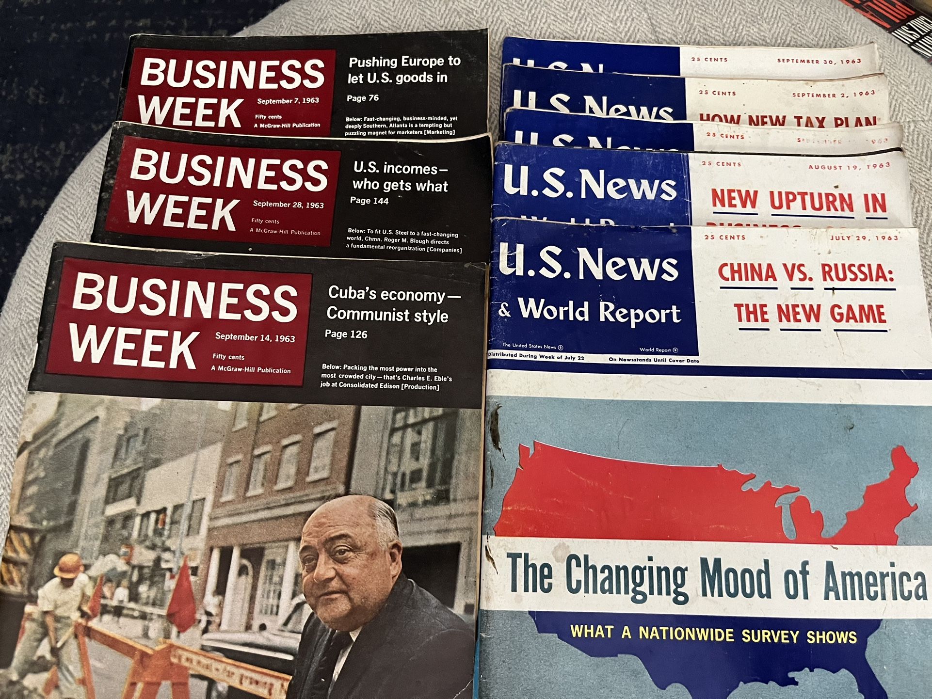 1963 Fully Intact Magazine Lot - Business Week & US NEWS