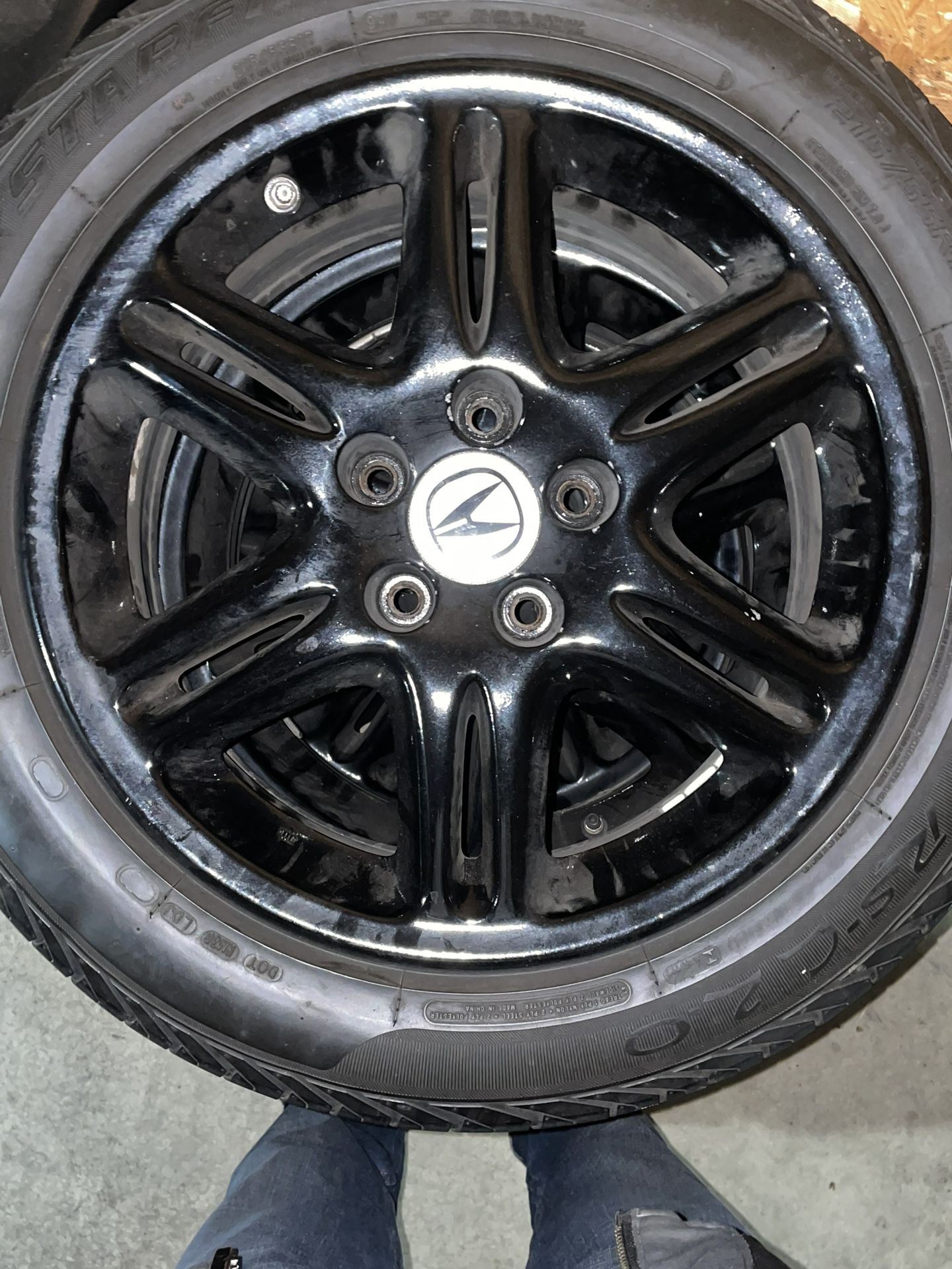 Honda/Acura Black Rims and Tires