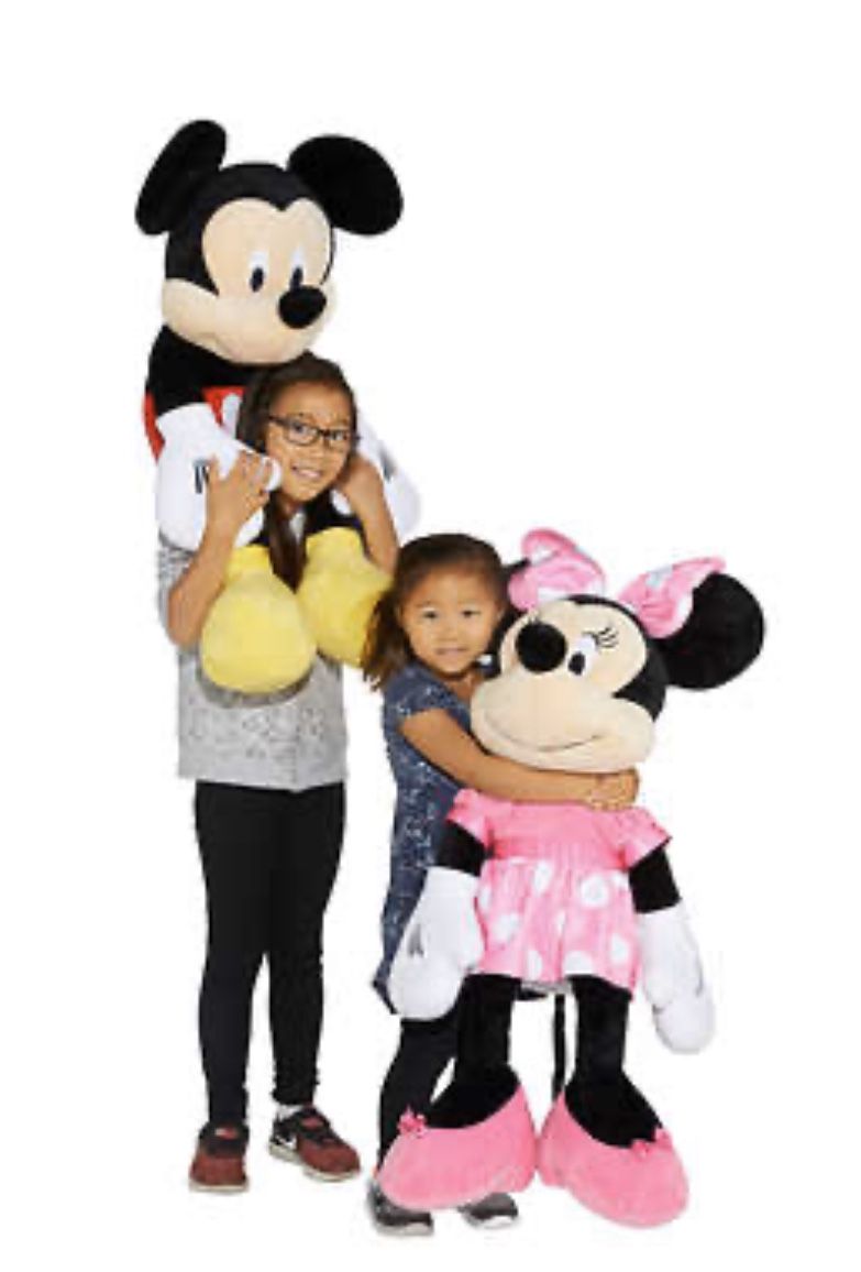 Disney Mickey Mouse and Minnie Mouse jumbo plush