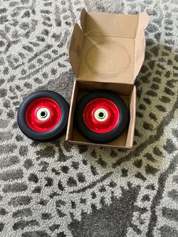 2pack 6x 1.5” flat free solid rubber wheel
