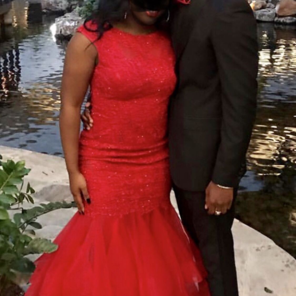 strapless open back dress Puffed Sleeve Prom Dresses Satin A-Line Formal Dresses 20869 Green / US12 main image 0