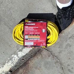 Husky 100 ft. 12/3 Extension Cord, Yellow 