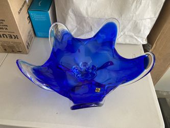 Czech Bohemian Chřibská glasswork - Centerpiece Art Glass Bowl