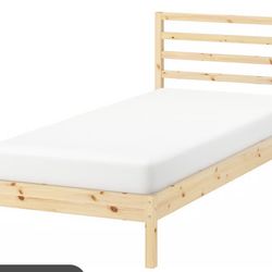 Twin Bed Frame (TARVA Bed Frame From ikea - Pine) Luröy Bed Slats Included *USED* 