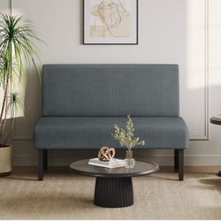 Small Loveseat Armless Sofa Chair with USB Ports, Dark Gray