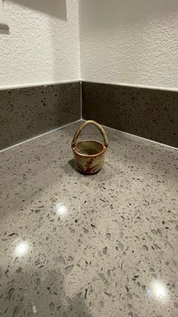 Small Ceramic Basket Pottery Piece