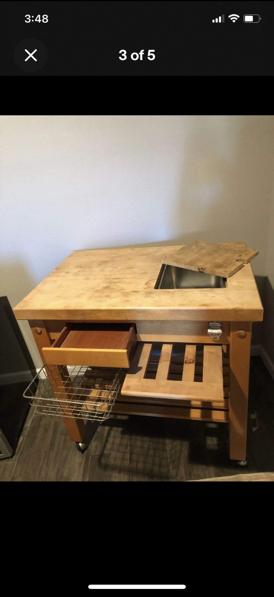 Kitchen Island/ Storage/ Butcher Block. (Le Gourmand)