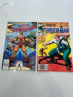 Web of Spider-Man #9 and #60, Spider-Man Goliath Doctor Doom 1985, 1990 FN+ Lot