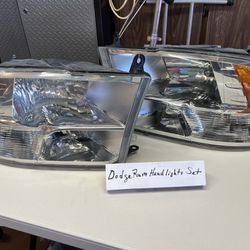 Set Of Headlights For Dodge Ram