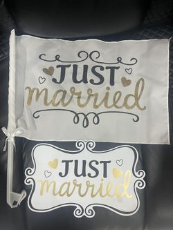 Just Married Car Flag/ Magnet 