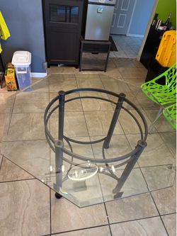 Glass dining room table