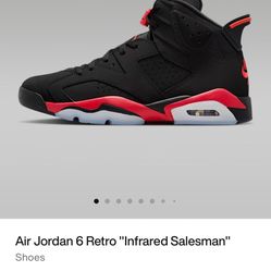 retro 6 infrared size 9