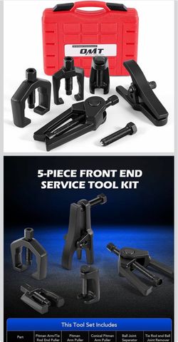 Orion Motor Tech 5-in-1 Ball Joint Separator, Pitman Arm Puller, Tie Rod End Tool Set for Front End Service, Splitter Removal Kit (RB06)