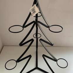 METAL CHRISTMAS TREE CANDLE/ ORNAMENT HOLDER