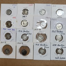 16 90% Old Silver Dimes